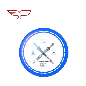 Frisbee Yikun Disc-Golf Distance Driver TWIN SWORDS Bleu Turtoise Line