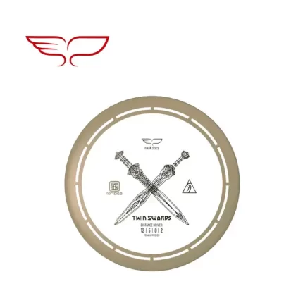 Frisbee Yikun Disc-Golf Distance Driver TWIN SWORDS Gold Turtoise Line