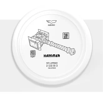 Frisbee Yikun Putt & Approach HAMMER Tiger Line - Disque blanc
