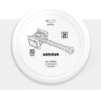 Frisbee Yikun Putt & Approach HAMMER Tiger Line - Disque blanc